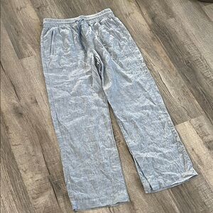 Athleta Women's Light Blue Linen Drawstring Pants size 6